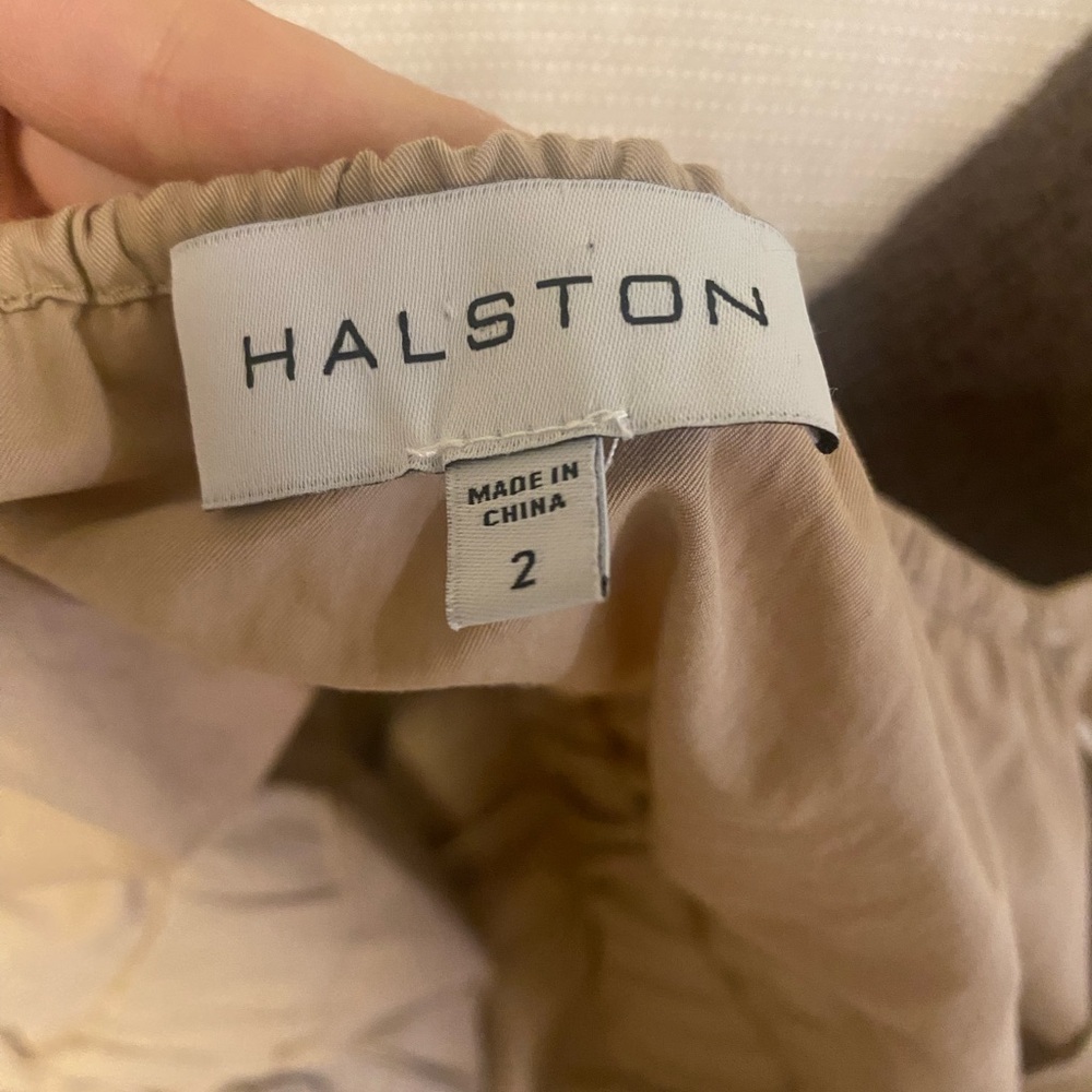 Halston Heritage Beige Button-Front Jumpsuit - image 5